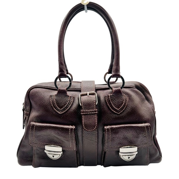 ISANTI BURGUNDY LEATHER BAG SATCHEL SHOULDER BAG GENUINE LEATHER  MADE IN ITALY - Picture 1 of 16